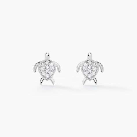 Boucles D'oreilles Puces Desert Argent Blanc Oxyde De Zirconium - Puces Femme | Marc Orian