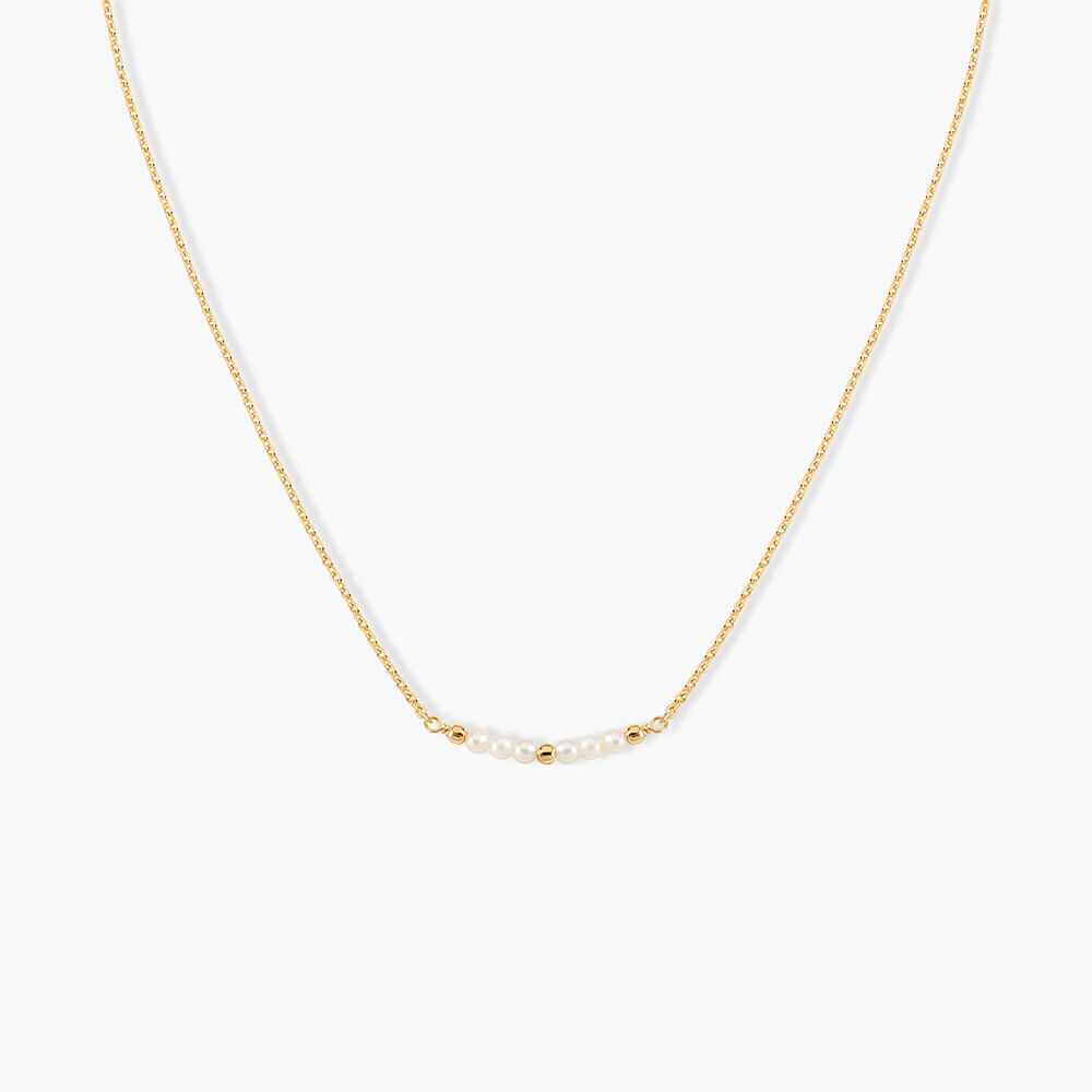 Collier Tova Argent Dor&eacute; A L'Or 750/1000 Perle De Culture - Colliers avec pierres  | Marc Orian