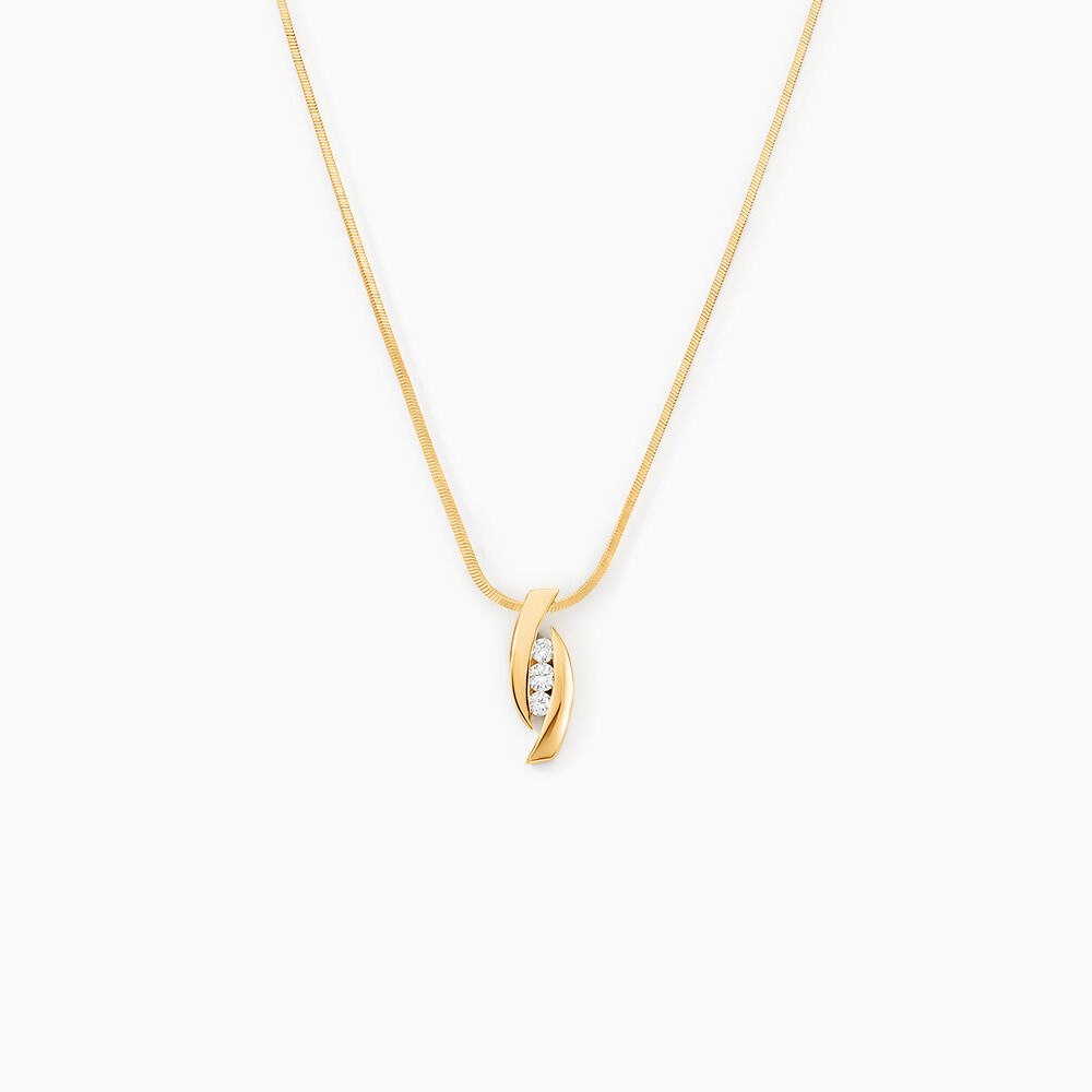Collier Trilogie Or Jaune Diamant - Colliers avec pierres Femme | Marc Orian