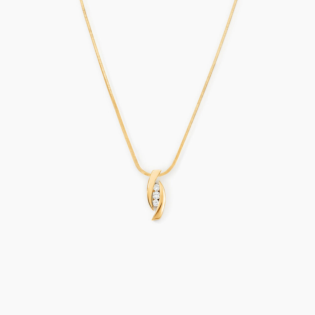 Collier Trilogie Or Jaune Diamant - Colliers avec pierres Femme | Marc Orian