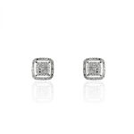 Boucles D'oreilles Puces Alessia Or Blanc Diamant - Puces Femme | Marc Orian