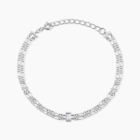 Bracelet Chanelle Argent Blanc Oxyde De Zirconium - Bracelets fantaisie Femme | Marc Orian
