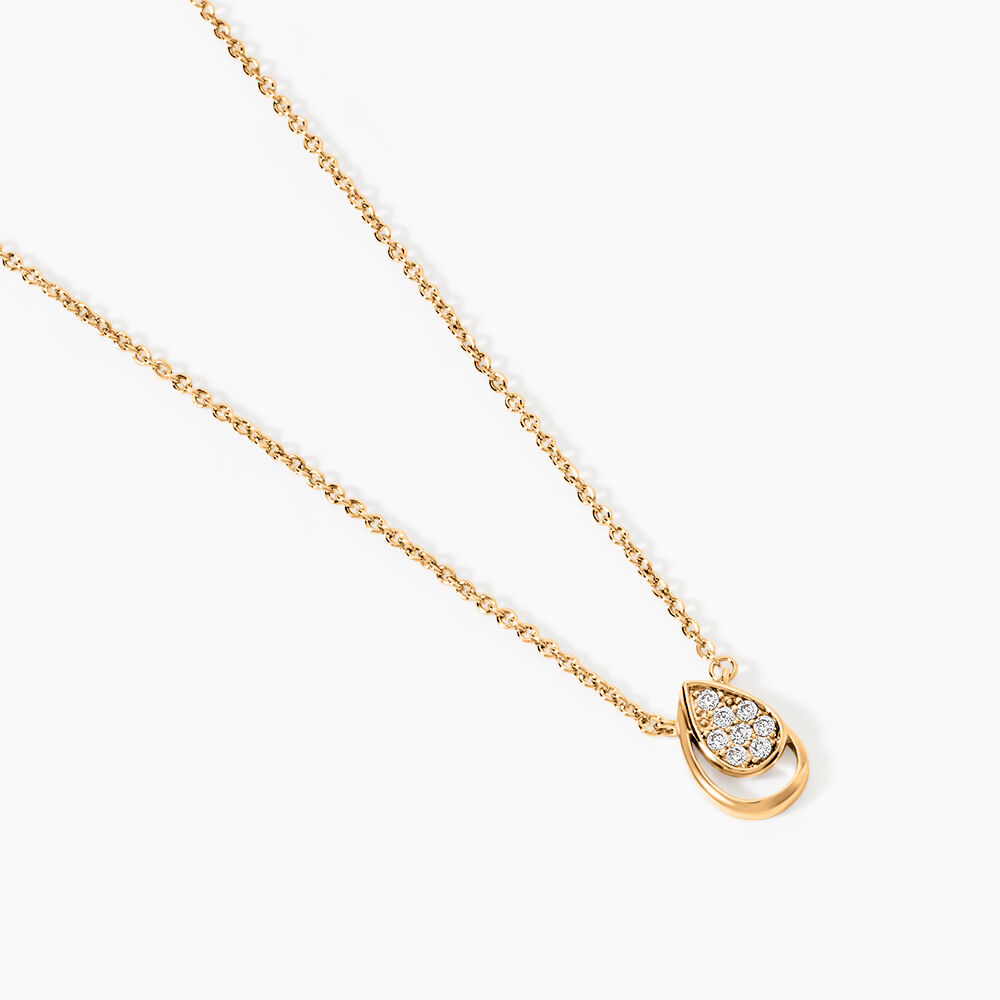 Collier Mahalya Plaqu&eacute; Or Jaune Oxyde De Zirconium - Colliers avec pierres Femme | Marc Orian