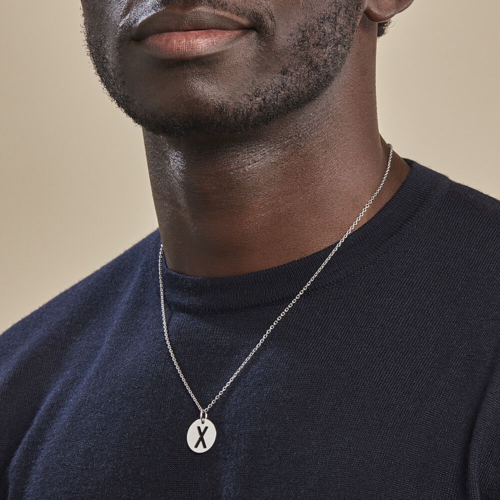 Pendentif Elio X Argent Blanc - Pendentifs Famille | Marc Orian