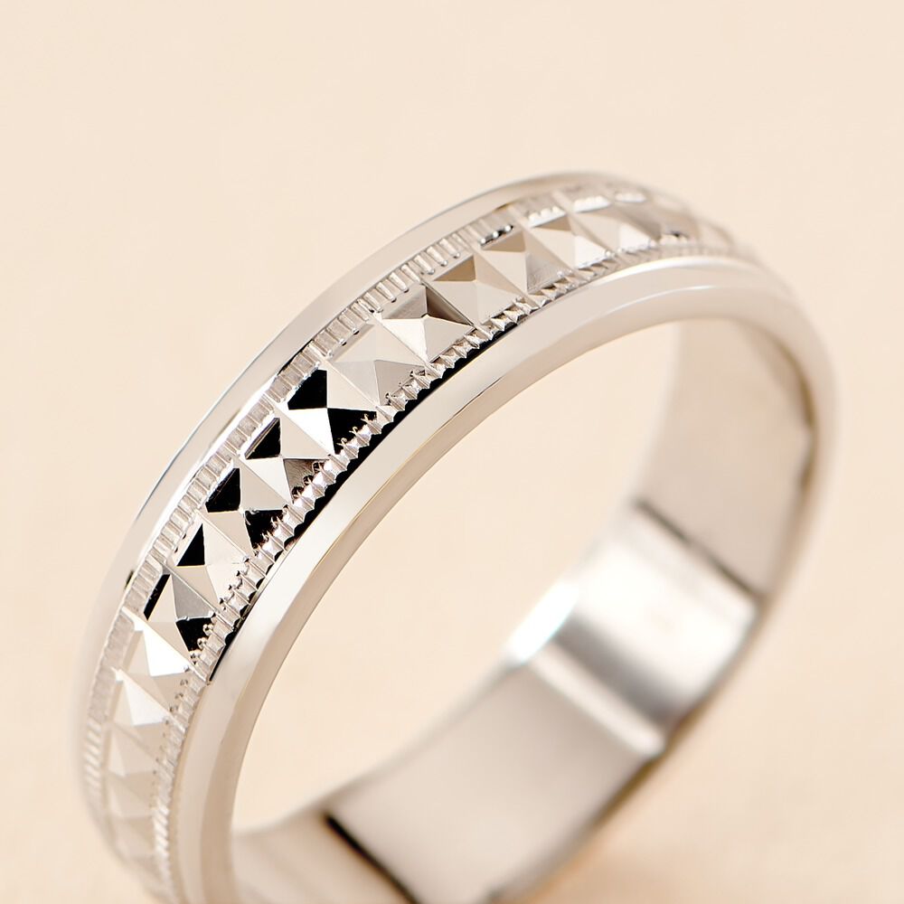 Alliance Mathieu Argent Blanc - Alliances personnalisées Homme | Marc Orian