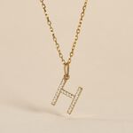 Pendentif Lettre H Or Jaune Oxyde - Pendentifs Famille | Marc Orian