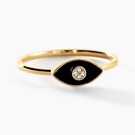 Bague Matiasma Or Jaune Onyx Diamant - Bagues de promesse Femme | Marc Orian