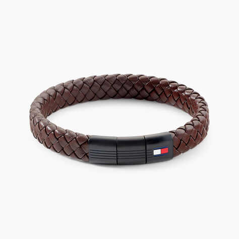 Bracelet Tommy Hilfiger Round Braided Cuir De Veau Marron - Bracelets cuir Homme | Marc Orian