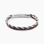 Bracelet Jourdan Renatus Acier Argent&eacute; Oeil De Tigre - Bracelets mailles Homme | Marc Orian