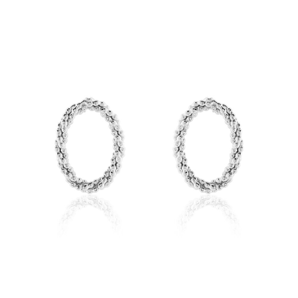 Boucles D'oreilles Puces Argent Blanc Unai - Puces Femme | Marc Orian