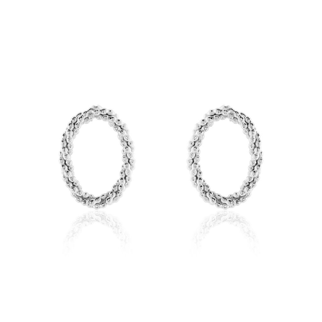 Boucles D'oreilles Puces Argent Blanc Unai - Puces Femme | Marc Orian