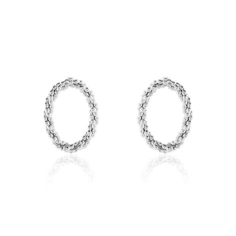 Boucles D'oreilles Puces Argent Blanc Unai - Puces Femme | Marc Orian
