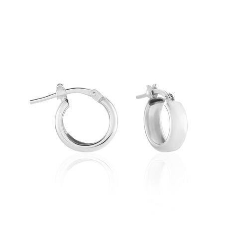 Créoles Lisa Argent Blanc - Créoles Femme | Marc Orian