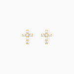 Boucles D'oreilles Puces Luna Or Jaune Oxyde De Zirconium - Puces Femme | Marc Orian