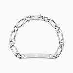 Bracelet Identit&eacute; Anilo Maille Alternee 1/1 Argent Blanc - Gourmettes Homme | Marc Orian