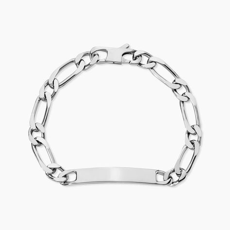 Bracelet Identit&eacute; Anilo Maille Alternee 1/1 Argent Blanc - Gourmettes Homme | Marc Orian