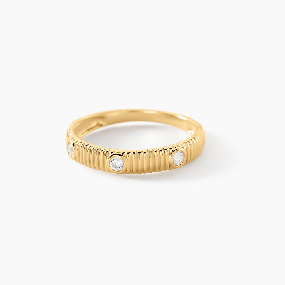 Bague Teofila Argent Dor&eacute; A L'Or 750/1000 Oxyde De Zirconium - Bagues avec pierre Femme | Marc Orian
