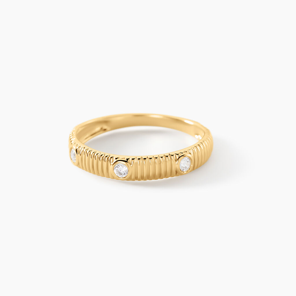 Bague Teofila Argent Dor&eacute; A L'Or 750/1000 Oxyde De Zirconium - Bagues avec pierre Femme | Marc Orian