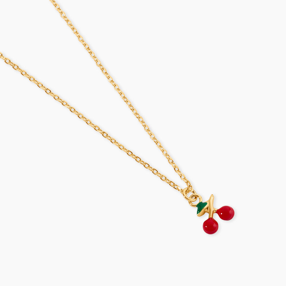 Collier Cherry Cerise Argent Dor&eacute; A L'Or 750/1000 - Colliers ete Enfant | Marc Orian