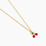 Collier Cherry Cerise Argent Dor&eacute; A L'Or 750/1000 - Colliers ete Enfant | Marc Orian