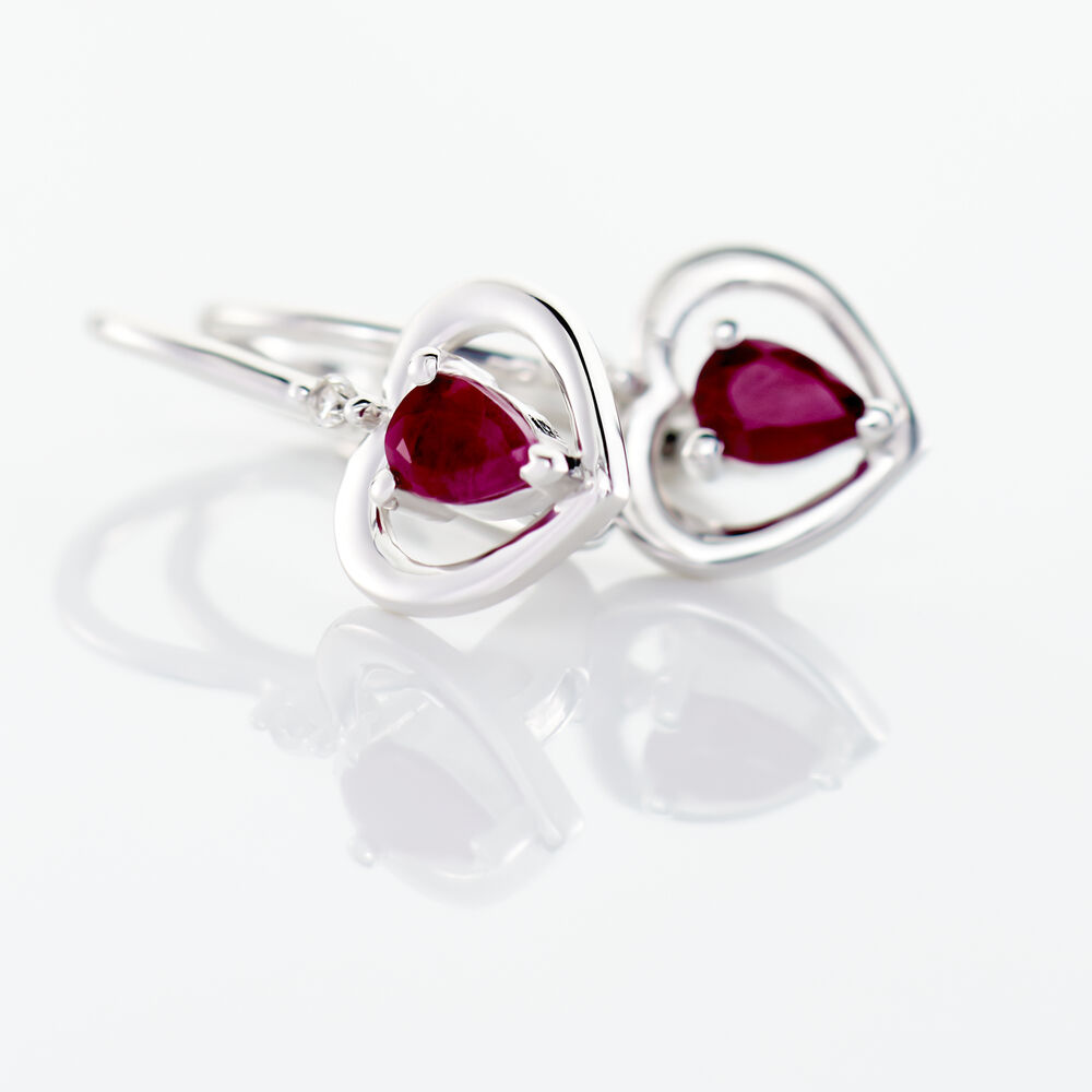 Boucles D'oreilles Danilo Or Blanc Rubis -  Femme | Marc Orian