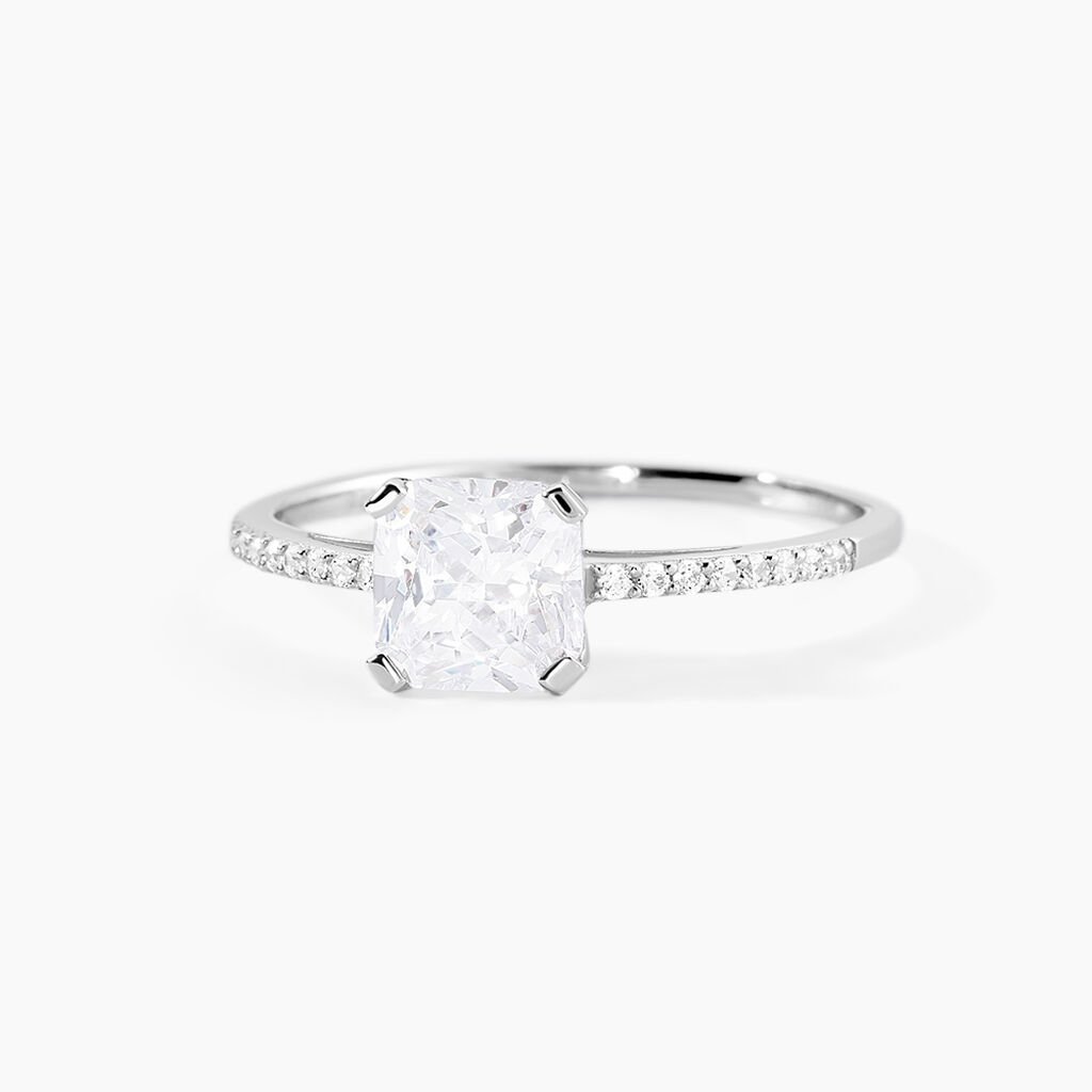Bague Beline Or Blanc Oxyde De Zirconium - Solitaires Femme | Marc Orian