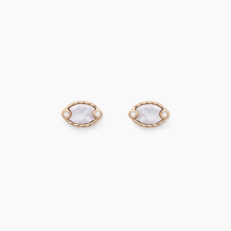 Boucles D'oreilles Puces Muse Argent Rose Nacre Oxyde - Puces Femme | Marc Orian