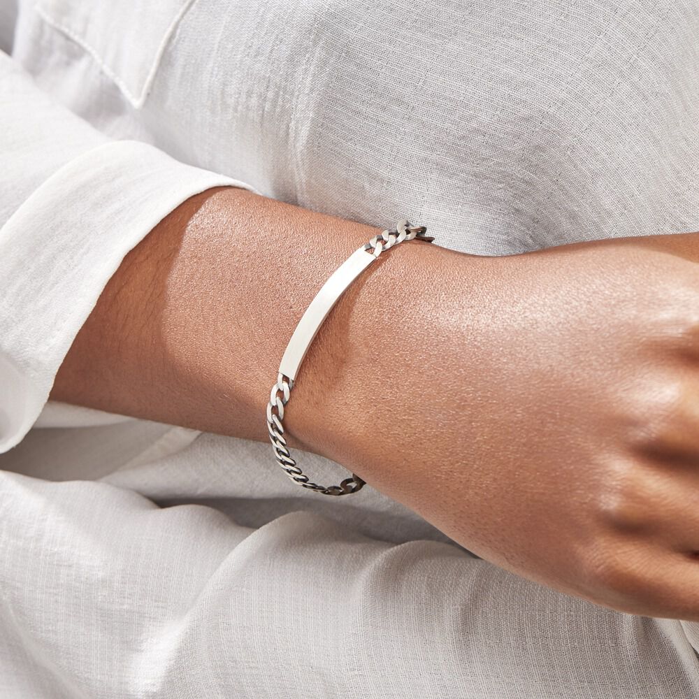 Bracelet Identité Casper Argent Gris - Gourmettes Femme | Marc Orian