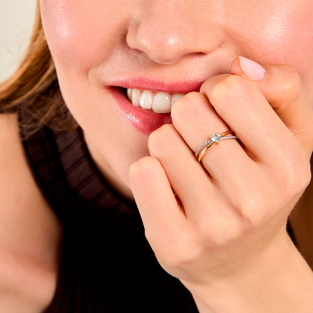 Bague Rory Argent Dor&eacute; A L'Or 750/1000 Topaze Oxyde De Zirconium - Bagues pierres fines Femme | Marc Orian