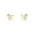 Boucles D'oreilles Puces Ilham Papillon Or Jaune Oxyde De Zirconium - Puces Femme | Marc Orian
