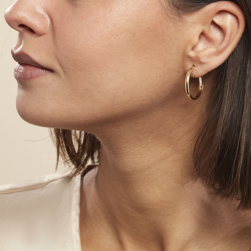 Créoles Shalana Lisses Demi Jonc Or Jaune - Créoles Femme | Marc Orian