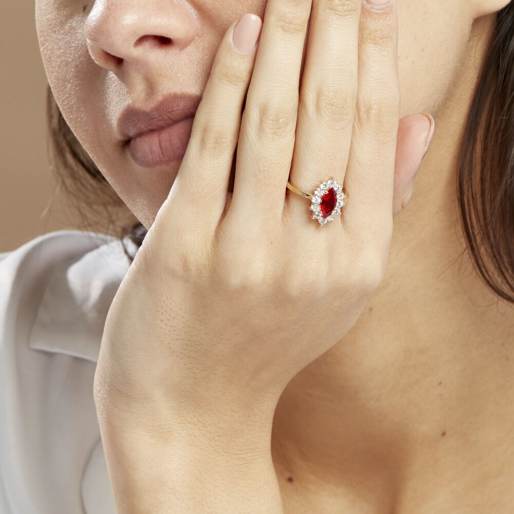 Bague Lisea Plaqué Or Jaune Verre Et Oxyde De Zirconium - Bagues de promesse Femme | Marc Orian