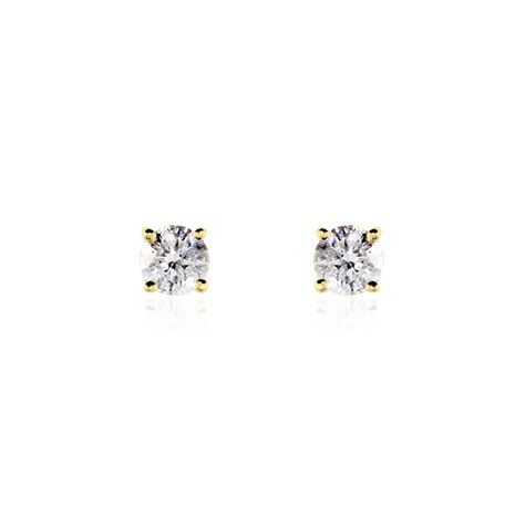 Boucles D'oreilles Puces Aphrodite Or Jaune Diamant - Puces Famille | Marc Orian