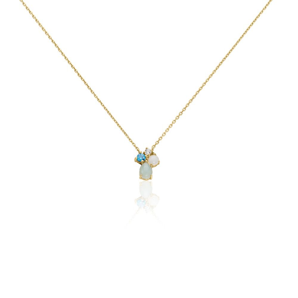 Collier Ilhan Plaqué Or Agate Oxyde - Colliers avec pierres Femme | Marc Orian
