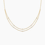 Collier Modestie Argent Dor&eacute; A L'Or 750/1000 Oxyde De Zirconium - Colliers avec pierres Femme | Marc Orian