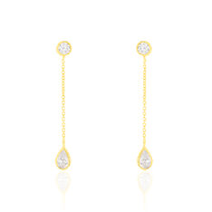 Boucles D'oreilles Pendantes Kadidja Or Jaune Oxyde De Zirconium - Boucles d'oreilles Pendantes Femme | Marc Orian