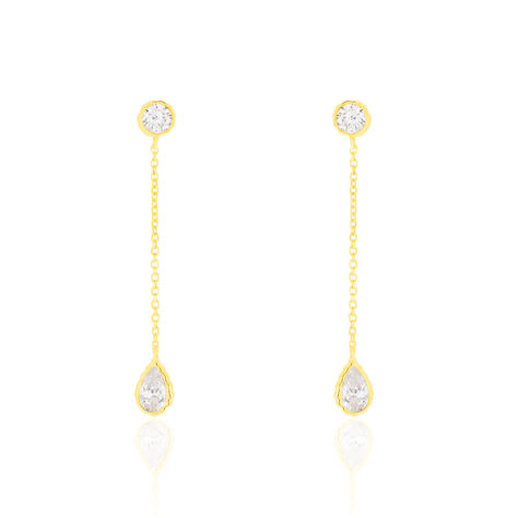 Boucles D'oreilles Pendantes Kadidja Or Jaune Oxyde De Zirconium - Boucles d'oreilles Pendantes Femme | Marc Orian