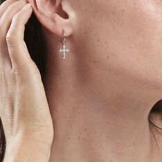 Créoles Angel Argent Blanc Oxyde De Zirconium - Boucles d'oreilles Créoles Femme | Marc Orian