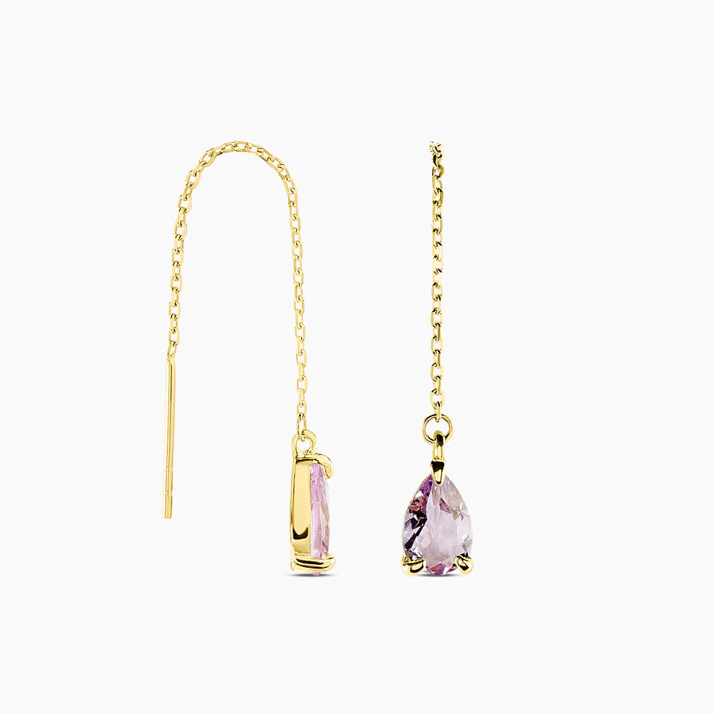 Boucles D'oreilles Pendantes Asteriane Or Jaune Am&eacute;thyste - Pendantes Femme | Marc Orian