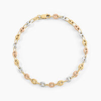 Bracelet Dami Maille Grain De Café Or Tricolore