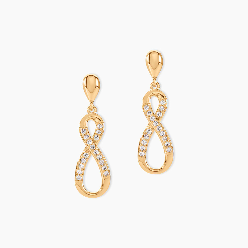Boucles D'oreilles Pendantes Dunya Plaqu&eacute; Or Jaune Oxyde De Zirconium - Pendantes Femme | Marc Orian