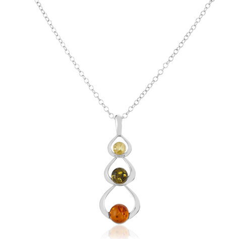 Collier Agneta Argent Blanc Ambre - Colliers avec pierres Femme | Marc Orian