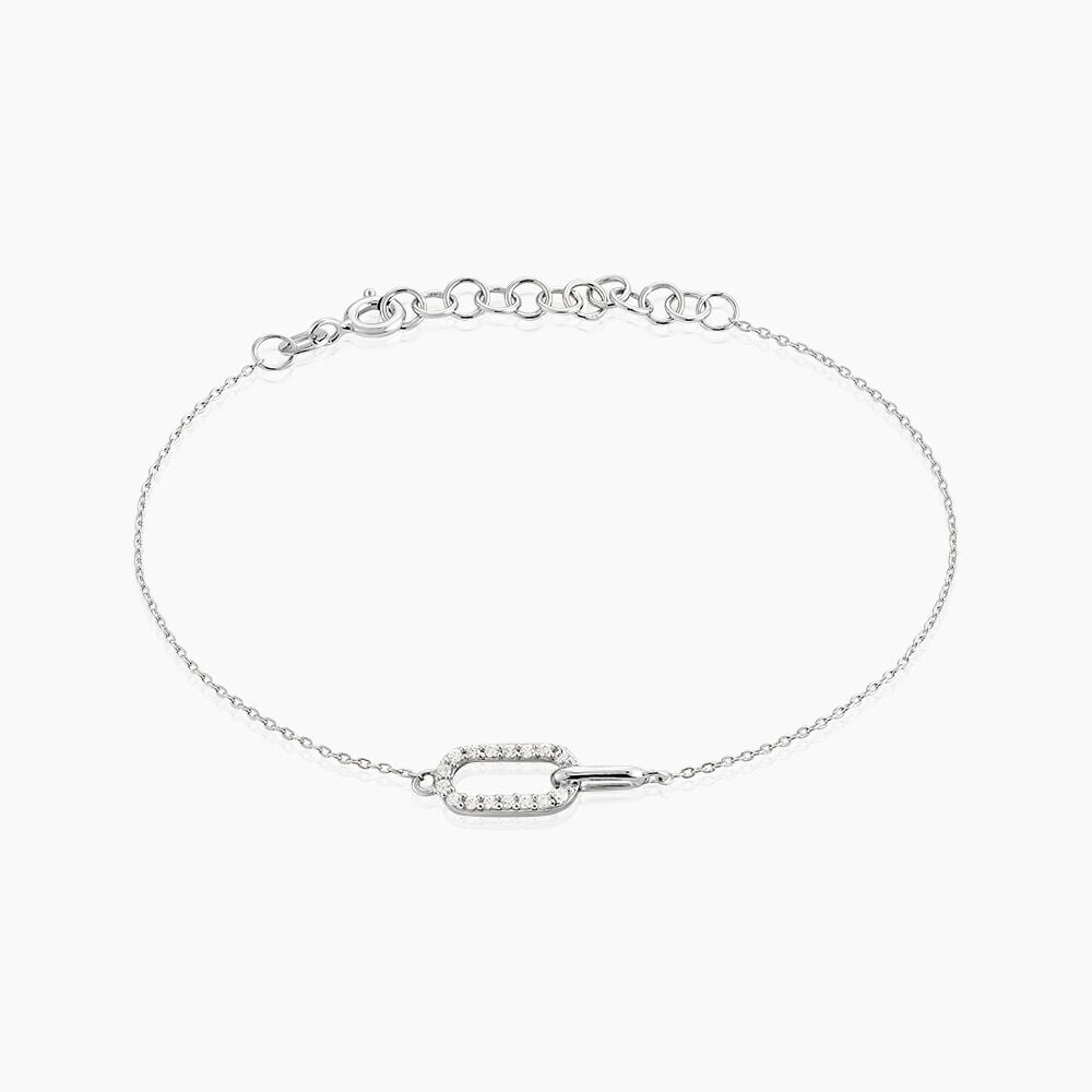 Bracelet Tracee Argent Blanc Oxyde De Zirconium - Bracelets chaînes Femme | Marc Orian