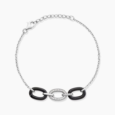 Bracelet Eulalie Argent Blanc C&eacute;ramique Et Oxyde De Zirconium - Bracelets cha&icirc;nes Femme | Marc Orian