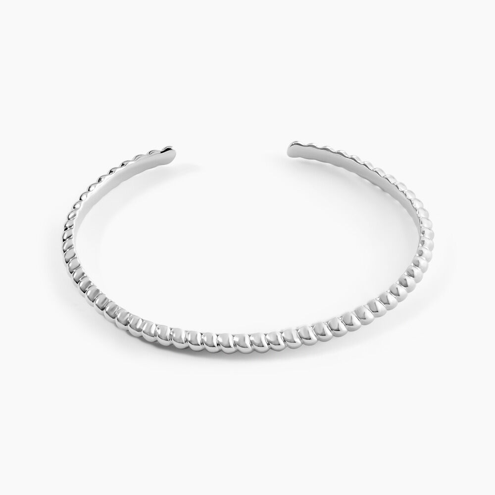 Bracelet Jonc Croissant Argent Blanc - Bracelets joncs Femme | Marc Orian