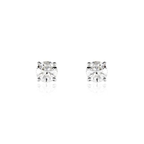 Boucles D'oreilles Puces Victoria Or Blanc Diamant - Puces Famille | Marc Orian