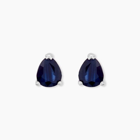 Boucles D'oreilles Puces Or Blanc Isador Saphir - Puces Femme | Marc Orian