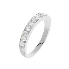 Demi-alliance Or Blanc Valentine Diamants Synthetique - Alliances Femme | Marc Orian