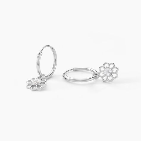 Créoles Embelia Argent Blanc Oxyde De Zirconium - Créoles Femme | Marc Orian