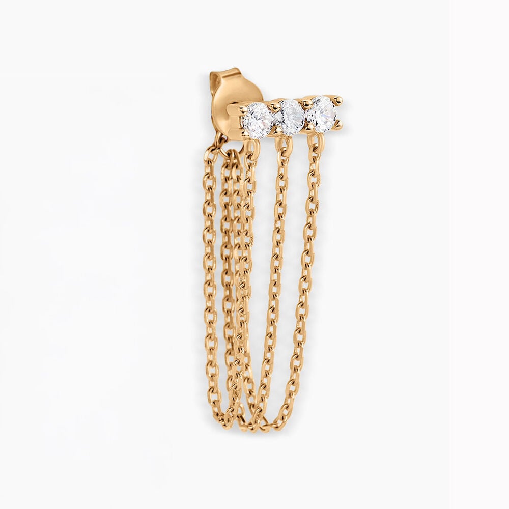 Boucle D'oreille Unitaire Pendante Serenity Plaqu&eacute; Or Jaune Oxyde - Piercings d'oreilles Femme | Marc Orian